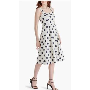 Steve Madden Dolly Polka Dot Midi Dress - Size 4